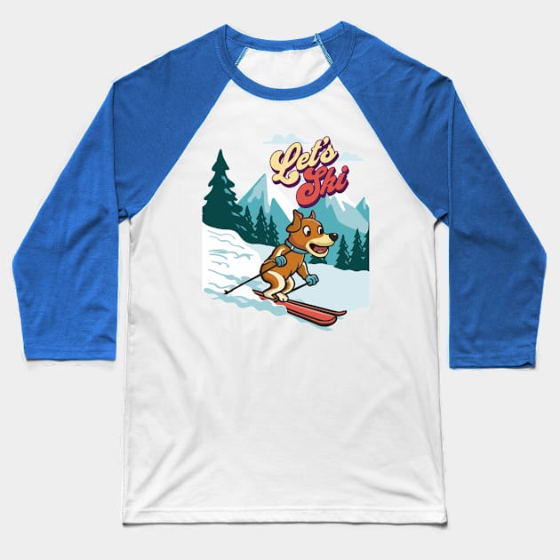 Ski Lover Baseball T-Shirt by Cheeky BB